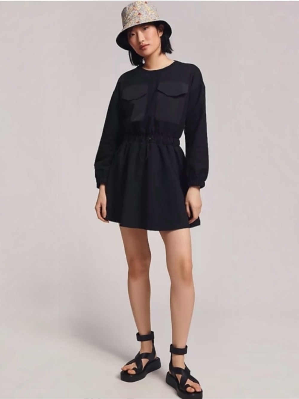 Anthropologie Daily Practice Utility Patch Pocket Mini Dress size M
